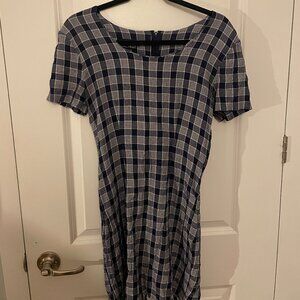 Vintage 60's-style plaid shift dress